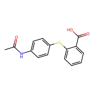 2-[[4-(Acetylamino)phenyl]thio]benzoic acid structure