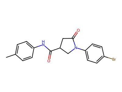 1-(4-bromophenyl)-N-(4-methylphenyl)-5-oxopyrrolidine-3-carboxamide structure