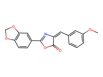 2-(1,3-Benzodioxol-5-yl)-4-[(3-methoxyphenyl)methylene]-5(4H)-oxazolone structure