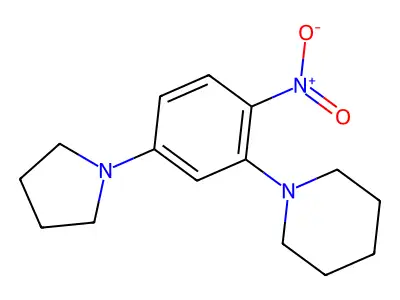 1-[2-Nitro-5-(pyrrolidin-1-yl)phenyl]piperidine structure