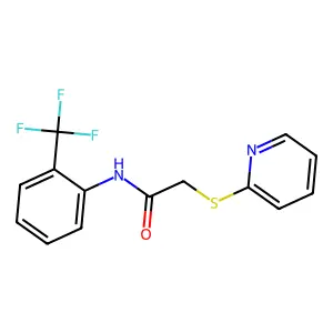 2-pyridin-2-ylsulfanyl-N-[2-(trifluoromethyl)phenyl]acetamide structure