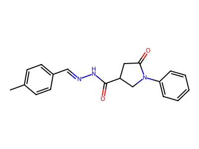 N'-[(E)-(4-methylphenyl)methylidene]-5-oxo-1-phenylpyrrolidine-3-carbohydrazide structure