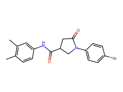 1-(4-bromophenyl)-N-(3,4-dimethylphenyl)-5-oxopyrrolidine-3-carboxamide structure