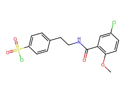 4-(2-((5-Chloro-2-methoxyphenyl)formamido)ethyl)benzene-1-sulfonyl chloride structure