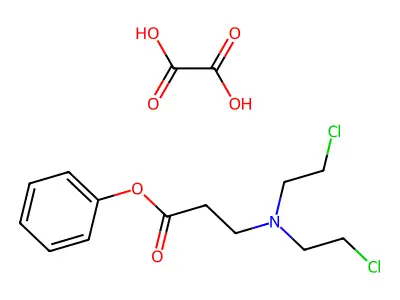 beta-Alanine, N,N-bis(2-chloroethyl)-, phenyl ester, ethanedioate (1:1) structure