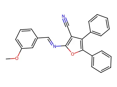 2-[[(3-Methoxyphenyl)methylene]amino]-4,5-diphenyl-3-furancarbonitrile structure
