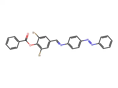 Phenol, 2,6-dibromo-4-[[[4-(2-phenyldiazenyl)phenyl]imino]methyl]-, 1-benzoate structure