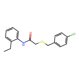 2-[(4-chlorophenyl)methylsulfanyl]-N-(2-ethylphenyl)acetamide structure