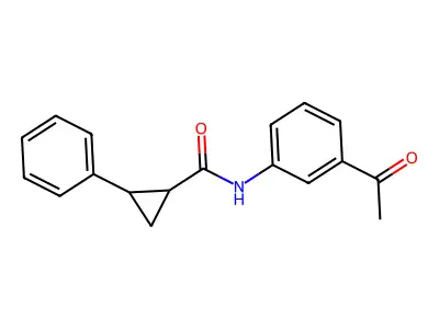 N-(3-acetylphenyl)-2-phenylcyclopropanecarboxamide structure