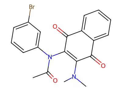 N-(3-bromophenyl)-N-[3-(dimethylamino)-1,4-dioxonaphthalen-2-yl]acetamide structure