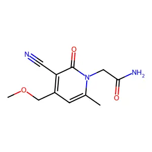 2-[3-cyano-4-(methoxymethyl)-6-methyl-2-oxopyridin-1(2H)-yl]acetamide structure