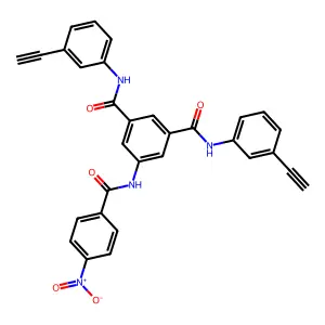 1-N,3-N-bis(3-ethynylphenyl)-5-[(4-nitrobenzoyl)amino]benzene-1,3-dicarboxamide structure