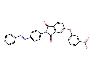 5-(3-nitrophenoxy)-2-{4-[(E)-phenyldiazenyl]phenyl}-1H-isoindole-1,3(2H)-dione structure