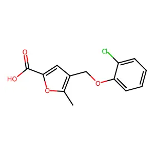 4-((2-Chlorophenoxy)methyl)-5-methylfuran-2-carboxylic acid structure