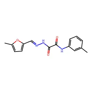 2-[(3-Methylphenyl)amino]-2-oxoacetic acid 2-[(5-methyl-2-furanyl)methylene]hydrazide structure