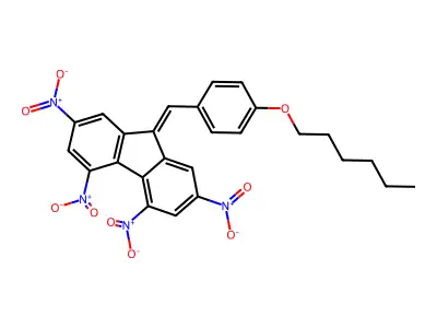 9-[4-(hexyloxy)benzylidene]-2,4,5,7-tetranitro-9H-fluorene structure