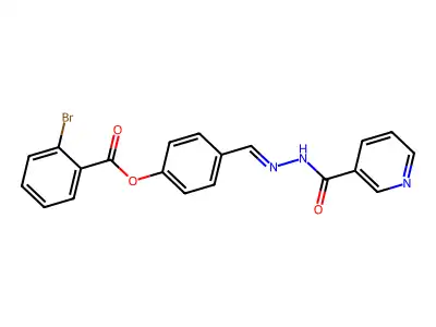 [4-[(Pyridine-3-carbonylhydrazinylidene)methyl]phenyl] 2-bromobenzoate structure