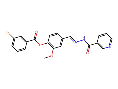 2-Methoxy-4-(2-(3-pyridinylcarbonyl)carbohydrazonoyl)phenyl 3-bromobenzoate structure