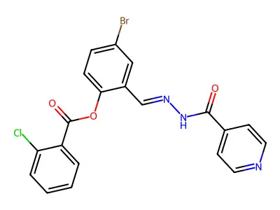 [4-Bromo-2-[(pyridine-4-carbonylhydrazinylidene)methyl]phenyl] 2-chlorobenzoate structure