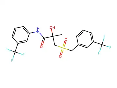 2-hydroxy-2-methyl-3-{[3-(trifluoromethyl)benzyl]sulfonyl}-N-[3-(trifluoromethyl)phenyl]propanamide structure