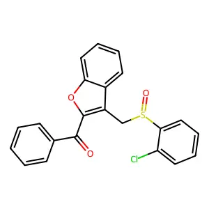 (3-{[(2-Chlorophenyl)sulfinyl]methyl}-1-benzofuran-2-yl)(phenyl)methanone structure