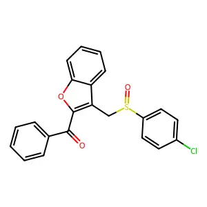 (3-{[(4-Chlorophenyl)sulfinyl]methyl}-1-benzofuran-2-yl)(phenyl)methanone structure