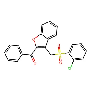 (3-{[(2-Chlorophenyl)sulfonyl]methyl}-1-benzofuran-2-yl)(phenyl)methanone structure
