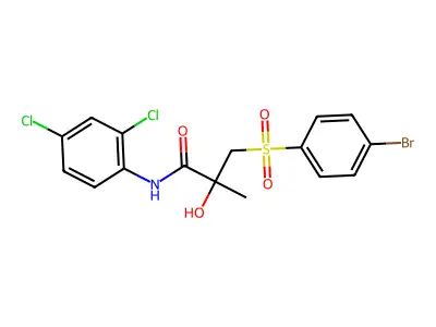 3-[(4-bromophenyl)sulfonyl]-N-(2,4-dichlorophenyl)-2-hydroxy-2-methylpropanamide structure