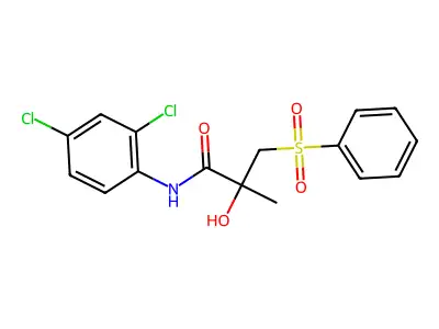 3-(benzenesulfonyl)-N-(2,4-dichlorophenyl)-2-hydroxy-2-methylpropanamide structure