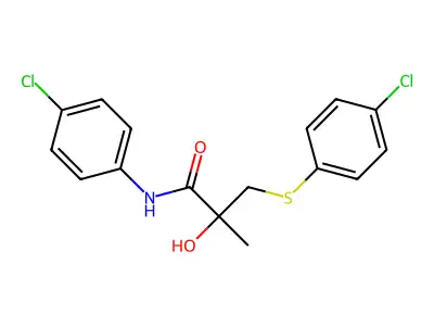 N-(4-chlorophenyl)-3-[(4-chlorophenyl)sulfanyl]-2-hydroxy-2-methylpropanamide structure