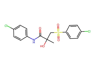 N-(4-chlorophenyl)-3-[(4-chlorophenyl)sulfonyl]-2-hydroxy-2-methylpropanamide structure