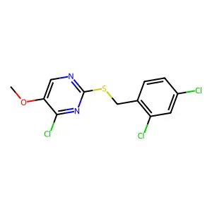 4-Chloro-2-[(2,4-dichlorobenzyl)sulfanyl]-5-methoxypyrimidine structure