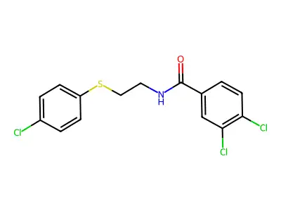 3,4-Dichloro-N-(2-((4-chlorophenyl)sulfanyl)ethyl)benzenecarboxamide structure