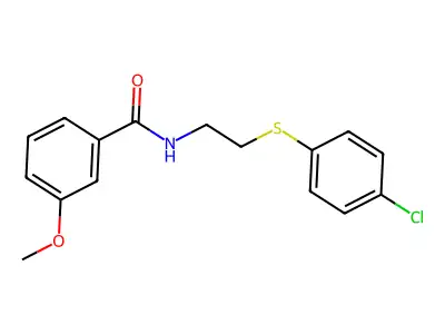N-(2-((4-Chlorophenyl)sulfanyl)ethyl)-3-methoxybenzenecarboxamide structure