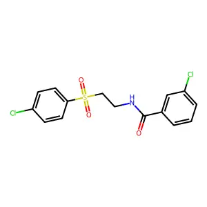 3-Chloro-N-(2-((4-chlorophenyl)sulfonyl)ethyl)benzenecarboxamide structure