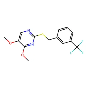 4,5-Dimethoxy-2-{[3-(trifluoromethyl)benzyl]sulfanyl}pyrimidine structure