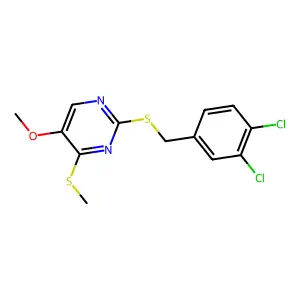 2-[(3,4-Dichlorobenzyl)sulfanyl]-5-methoxy-4-(methylsulfanyl)pyrimidine structure