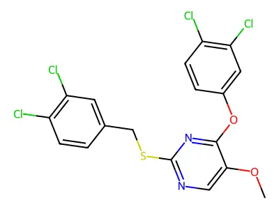 2-[(3,4-Dichlorobenzyl)sulfanyl]-4-(3,4-dichlorophenoxy)-5-methoxypyrimidine structure