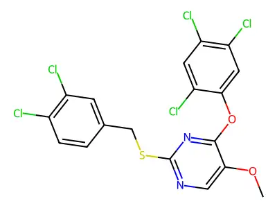 2-[(3,4-Dichlorobenzyl)sulfanyl]-5-methoxy-4-(2,4,5-trichlorophenoxy)pyrimidine structure