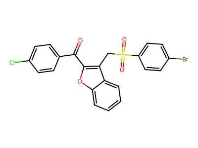 (3-{[(4-Bromophenyl)sulfonyl]methyl}-1-benzofuran-2-yl)(4-chlorophenyl)methanone structure