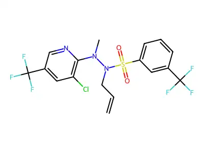 N-allyl-N'-[3-chloro-5-(trifluoromethyl)-2-pyridinyl]-N'-methyl-3-(trifluoromethyl)benzenesulfonohydrazide structure