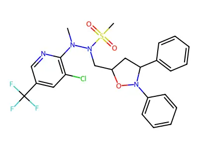 N'-[3-chloro-5-(trifluoromethyl)pyridin-2-yl]-N-[(2,3-diphenyl-1,2-oxazolidin-5-yl)methyl]-N'-methylmethanesulfonohydrazide structure