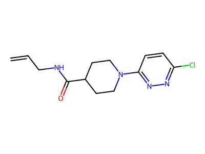 N-allyl-1-(6-chloro-3-pyridazinyl)-4-piperidinecarboxamide structure