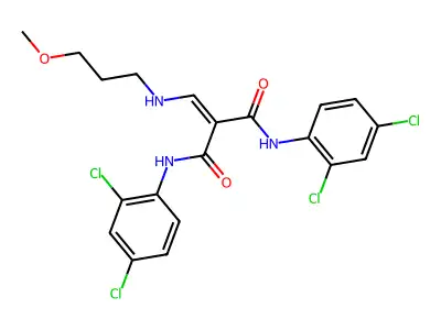N,N'-bis(2,4-dichlorophenyl)-2-[(3-methoxypropylamino)methylidene]propanediamide structure