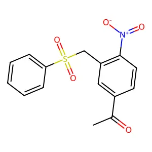 1-{4-Nitro-3-[(phenylsulfonyl)methyl]phenyl}-1-ethanone structure