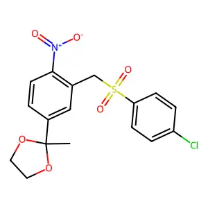 2-(3-{[(4-Chlorophenyl)sulfonyl]methyl}-4-nitrophenyl)-2-methyl-1,3-dioxolane structure