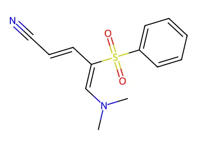 4-(Benzenesulfonyl)-5-(dimethylamino)penta-2,4-dienenitrile structure