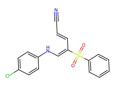 4-(Benzenesulfonyl)-5-(4-chloroanilino)penta-2,4-dienenitrile structure