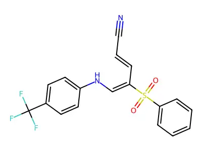 4-(Phenylsulfonyl)-5-[4-(trifluoromethyl)anilino]-2,4-pentadienenitrile structure