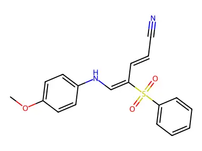 4-(Benzenesulfonyl)-5-(4-methoxyanilino)penta-2,4-dienenitrile structure
